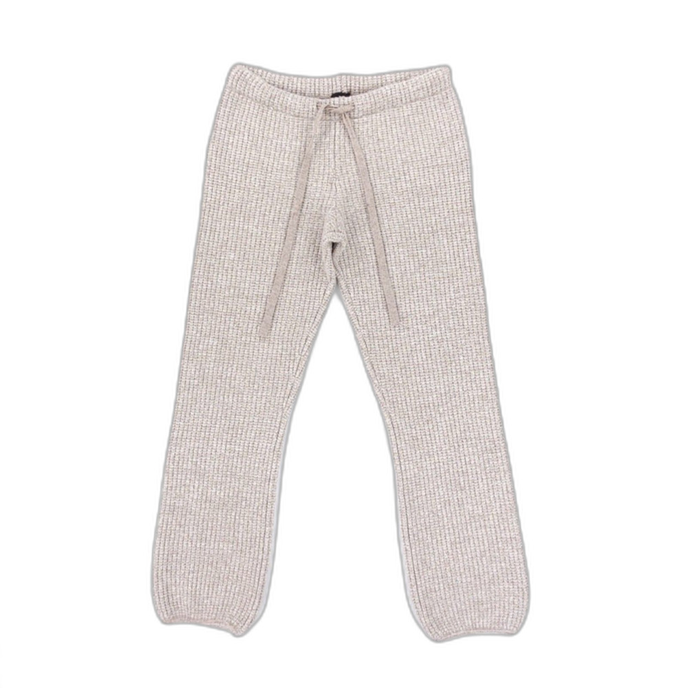 MONROW Wool Cashmere Waffle Knit Vintage Sweatpants Spacedye Knit Minimal Lounge